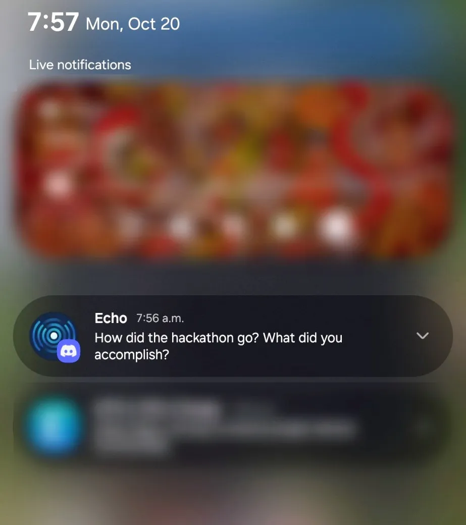 Getting a ping from Echo after the hackathon