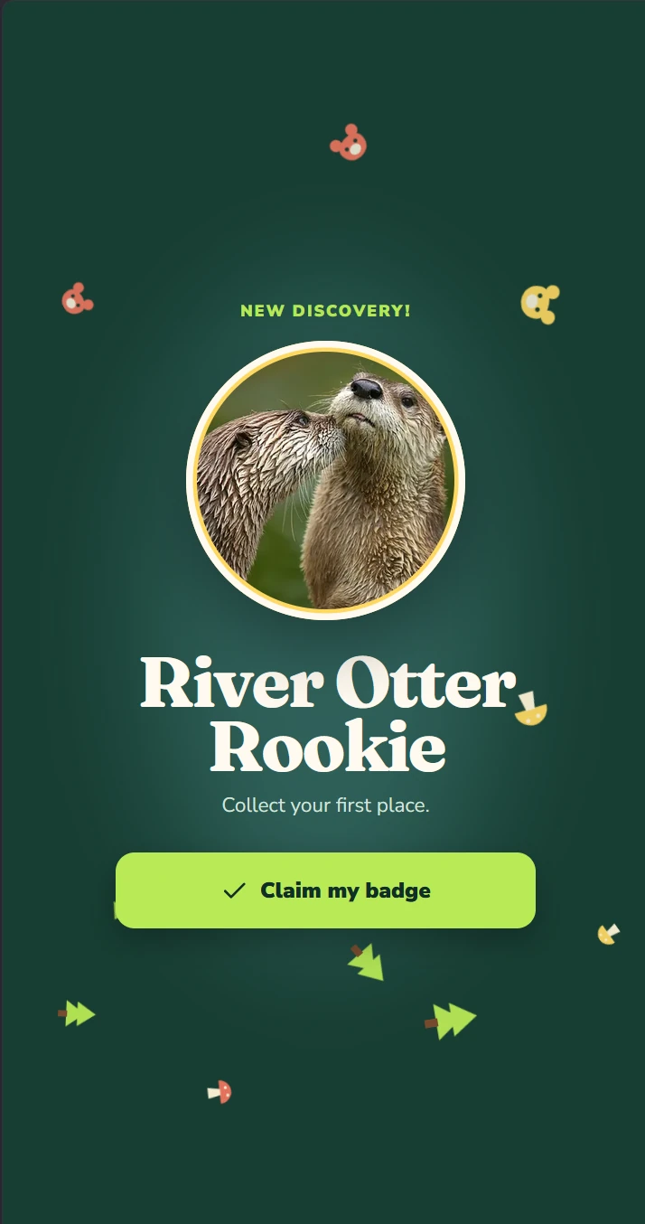 Parkdex River Otter Rookie discovery badge